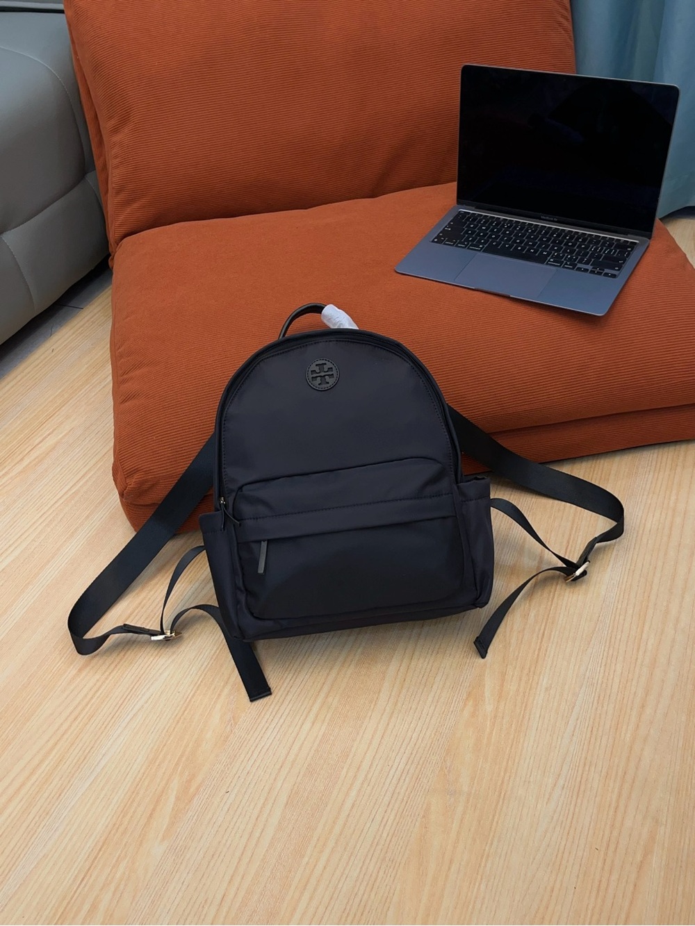 Tory Burch Black Nylon Mini Backpack